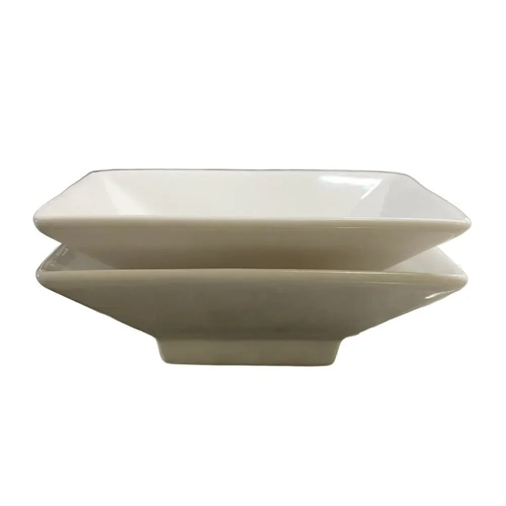 Fortressa Fortaluxe Small 5” White Ceramic Sauce Dishes & Small S&P Shakers